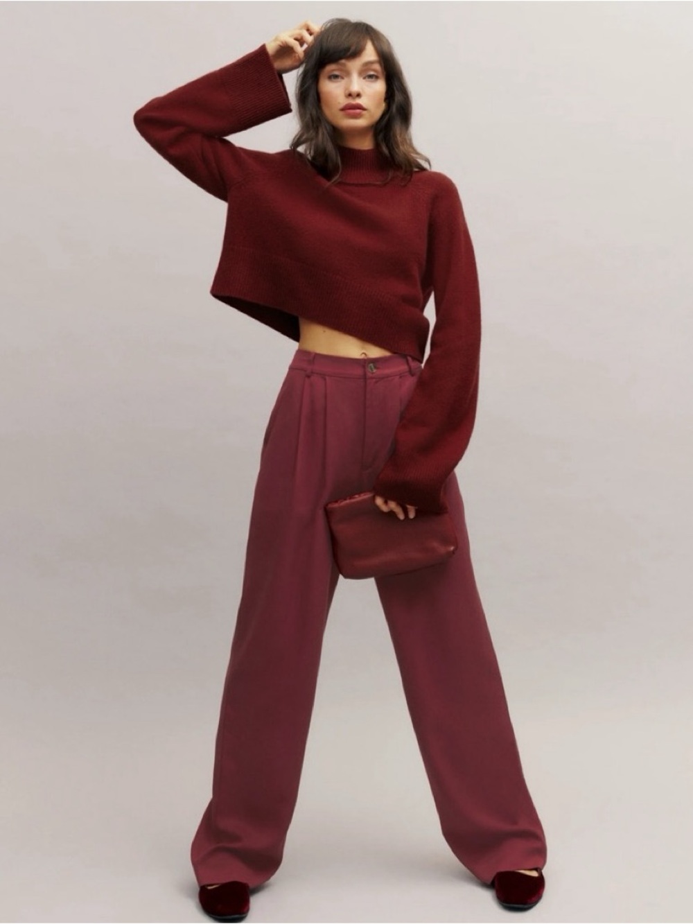 Reformation Garrett Cropped Cashmere Sweater